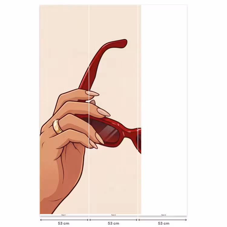 Behang - Vrouw - Zonnebril - Mode - Rood - Illustratie — 6