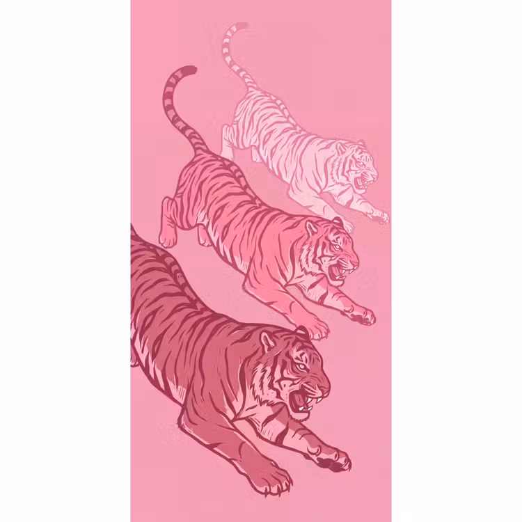 Behang - Kat - Springend - Dieren - Roze - Modern — 2