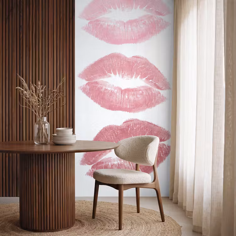 Behang - Lippen - Kusafdruk - Roze - Modern - Abstract — 4