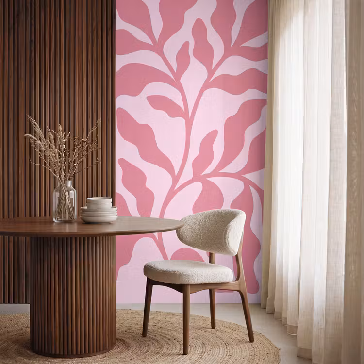 Behang - Planten - Organisch - Abstract - Modern - Roze — 4