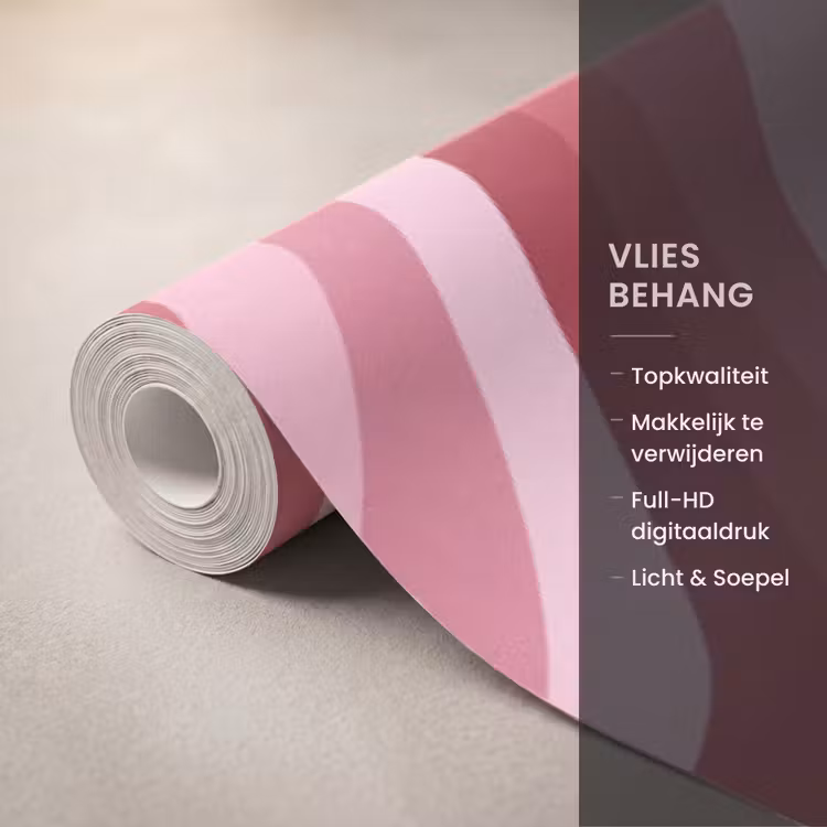 Behang - Ster - Golvend - Abstract - Roze — 3