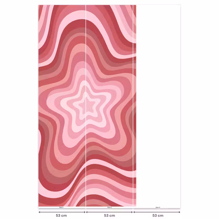 Behang - Ster - Golvend - Abstract - Roze — 6