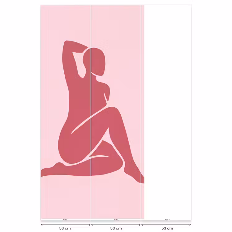 Behang - Vrouw - Silhouet - Abstract - Modern - Roze — 6