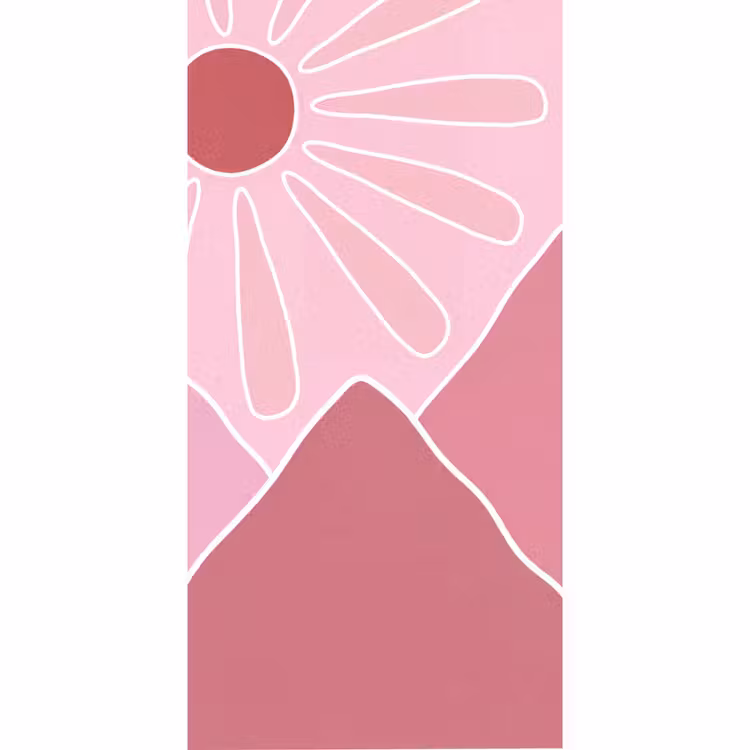 Behang - Zon - Bergen - Natuur - Abstract - Roze — 2