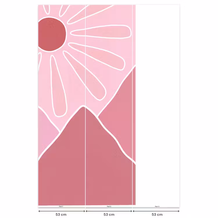 Behang - Zon - Bergen - Natuur - Abstract - Roze — 6