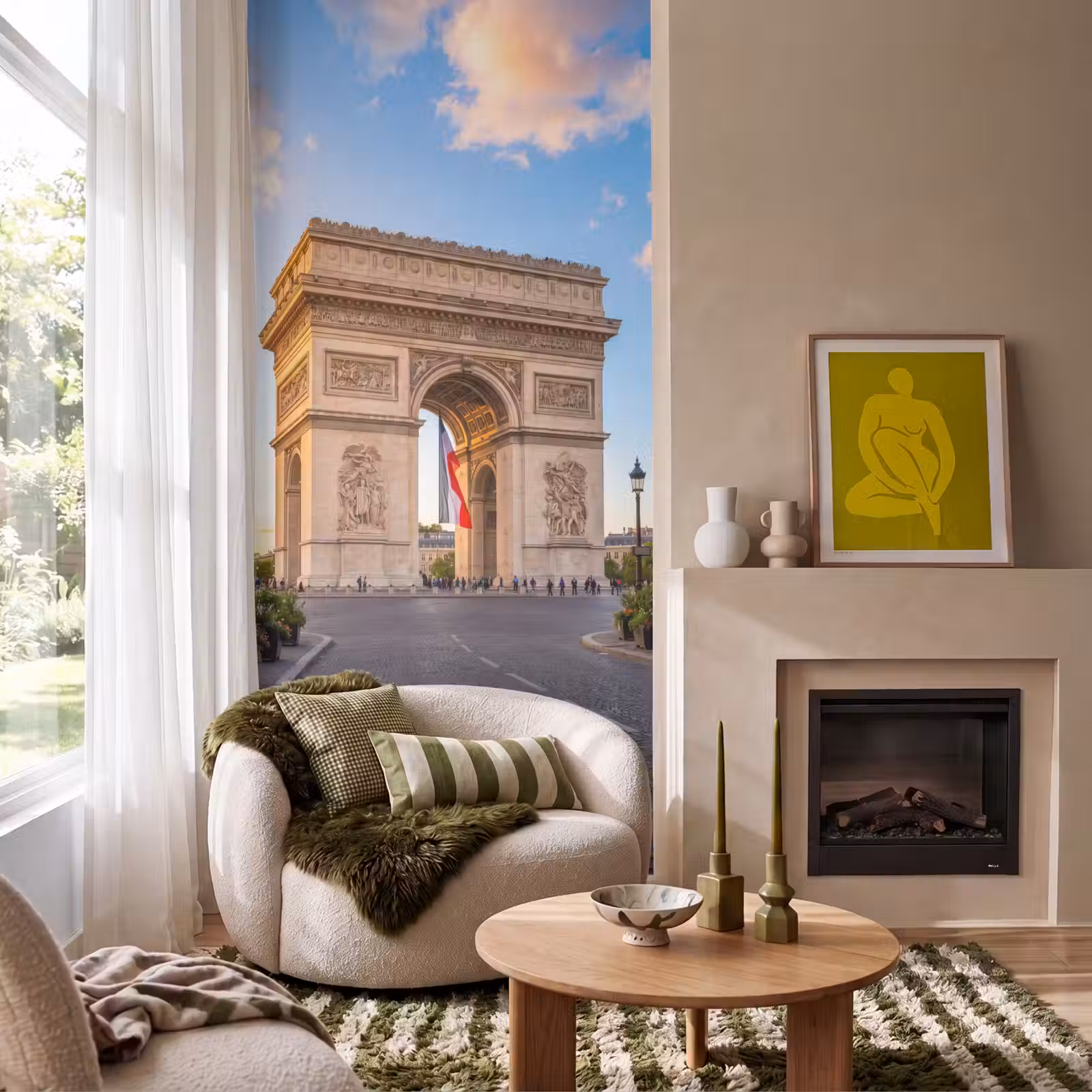 Behang - Monument - Parijs - Zonsondergang - Architectuur - Goud — 1