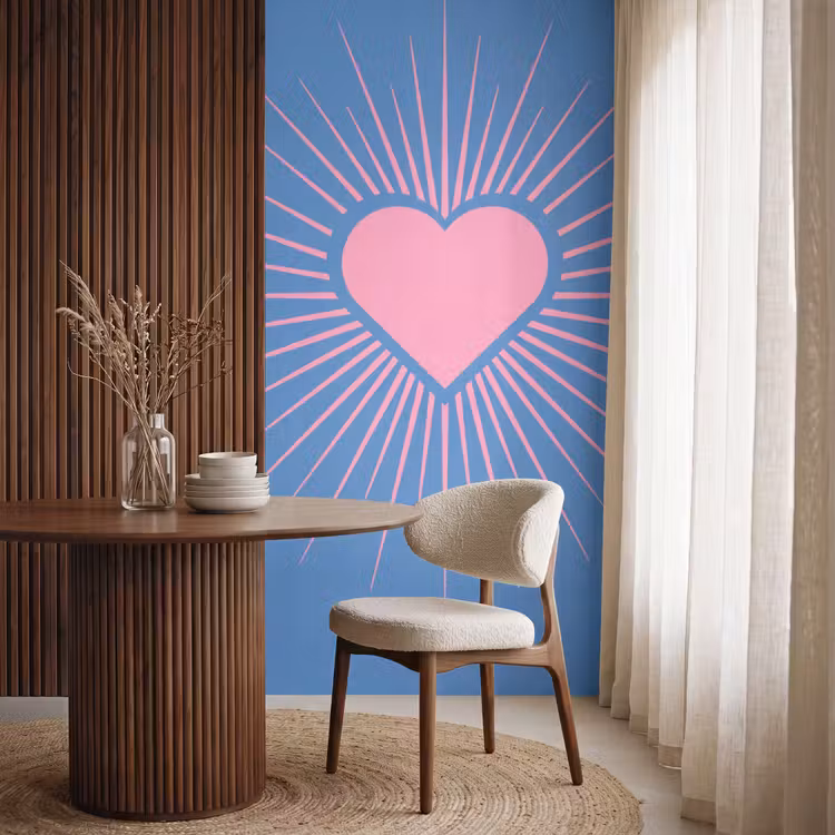 Behang - Hart - Stralen - Liefde - Modern - Roze — 4