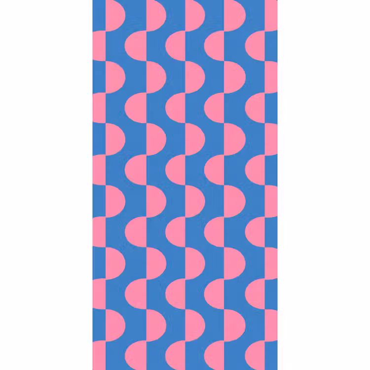 Behang - Patroon - Halve cirkels - Abstract - Modern - Roze - Blauw — 2