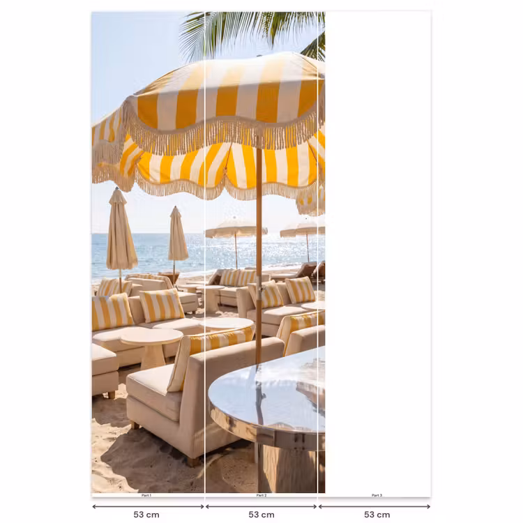 Behang - Strand - Ligbedden - Vakantie - Modern - Geel — 6