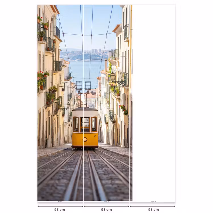 Behang - Tram - Straat - Stad - Architectuur - Geel — 6