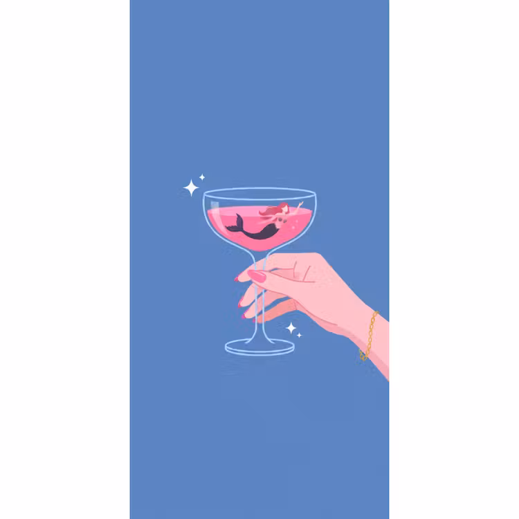 Behang - Vrouw - Glas - Abstract - Roze - Blauw — 2