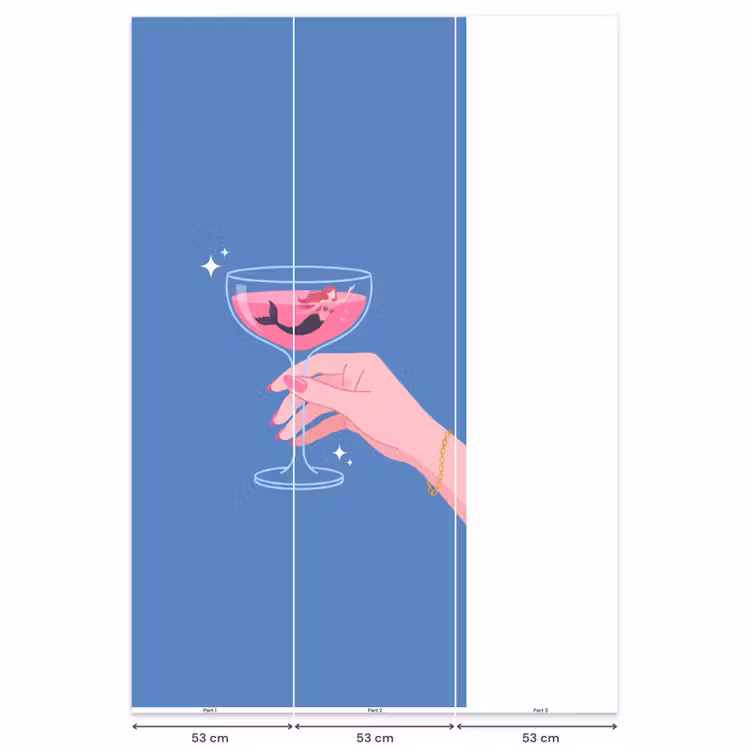 Behang - Vrouw - Glas - Abstract - Roze - Blauw — 6