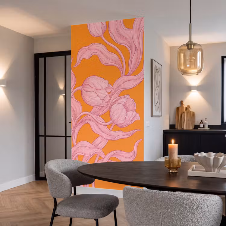 Behang - Roze bloemen - Modern — 5