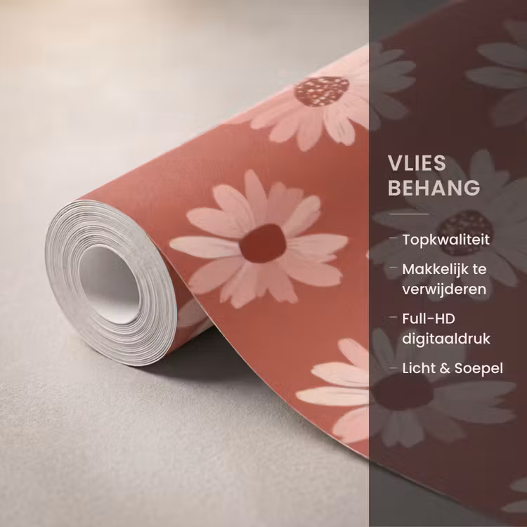 Behang - Madelief - Retro - Terracotta — 3