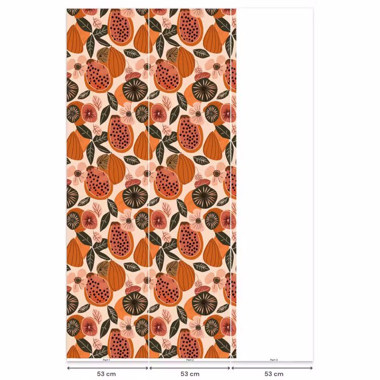 Behang - Papaja - Bloesem - Oranje — 6