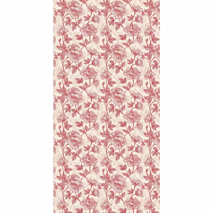 Behang - Pioenrozen - Modern -  Rood — 2