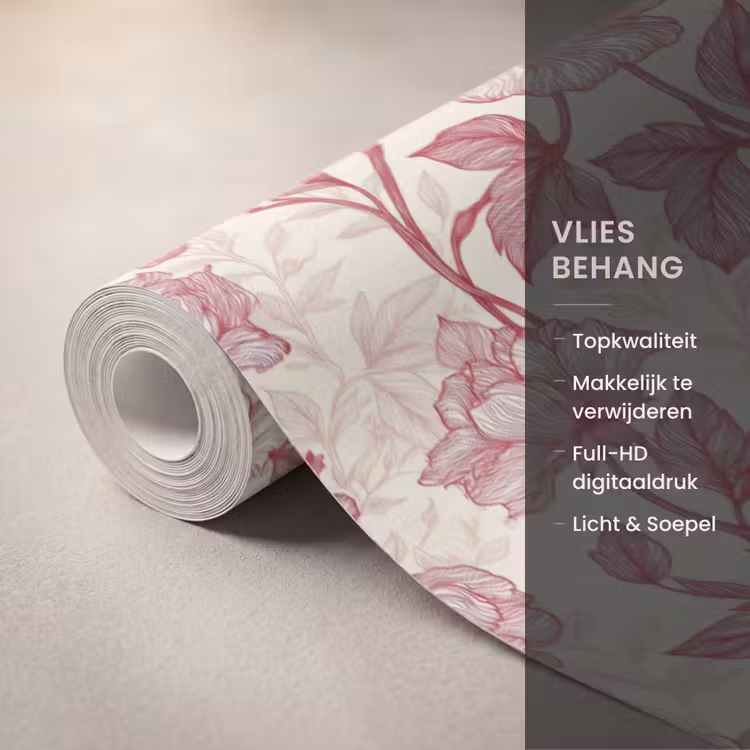 Behang - Pioenrozen - Modern -  Rood — 3