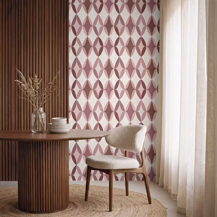Behang - Ovaal - Textuur - Roze — 4