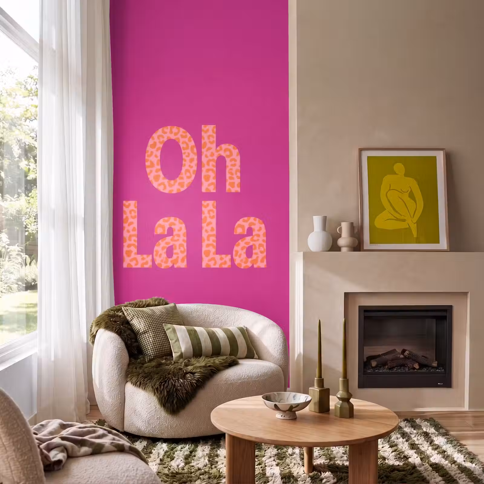 Behang - Oh la la - Luipaardprint - Roze — 1
