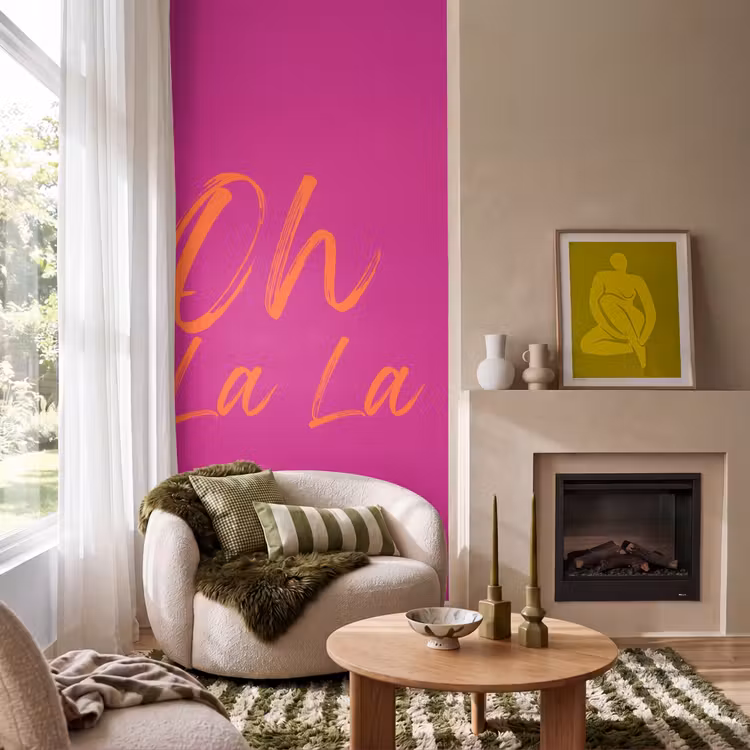 Behang - Oh la la - Oranje - Roze — 1