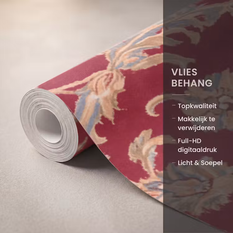 Behang - Patroon - Bloem - Klassiek - Oosters - Rood — 3
