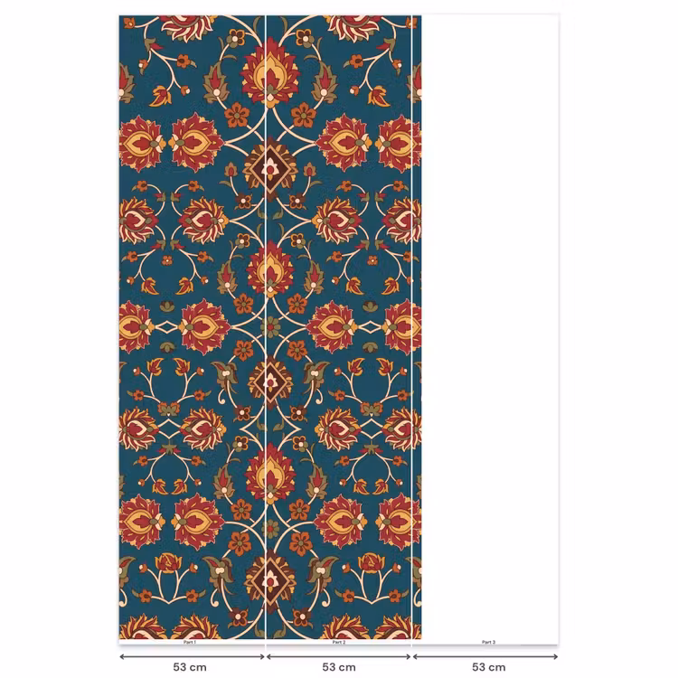 Behang - Ornament - Flora - Traditioneel - Klassiek - Blauwgroen — 6