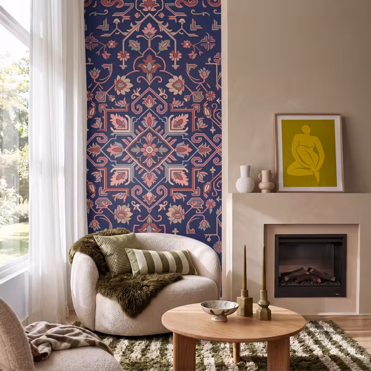 Behang - Patroon - Oosters - Floraal - Blauw - Klassiek — 1