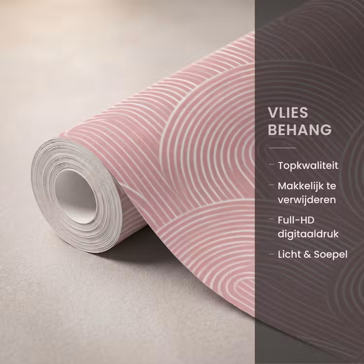 Behang - Oudroze - Bogen - Deco - Lijnen — 3