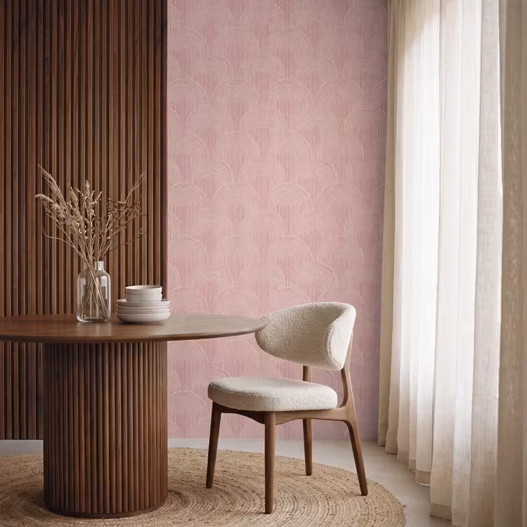 Behang - Oudroze - Bogen - Deco - Lijnen — 4