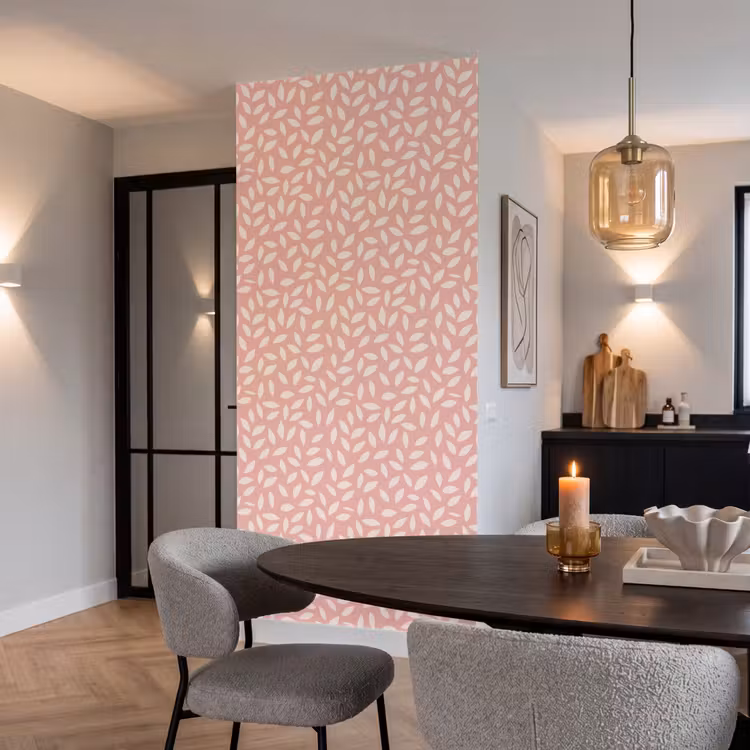 Behang - Roze - Bladeren - Speels - Patroon — 5