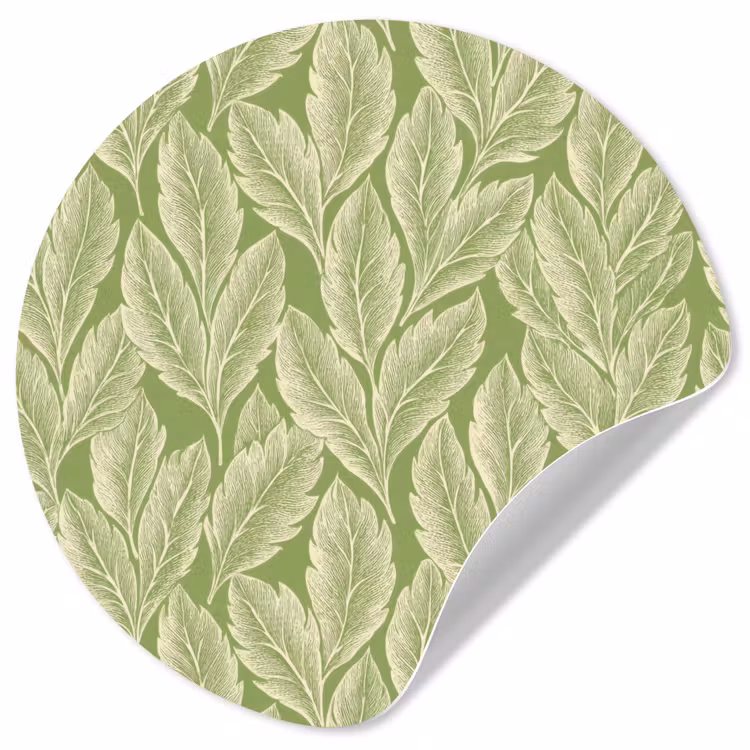 Behangcirkel - Groen - Botanisch - Bladeren - Vintage - Patroon — 1