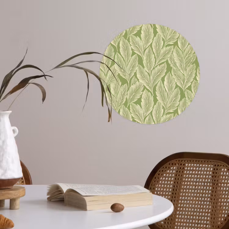 Behangcirkel - Groen - Botanisch - Bladeren - Vintage - Patroon — 4