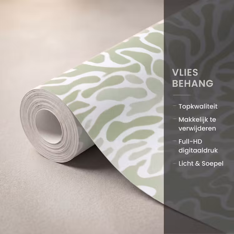 Behang - Saliegroen - Abstract - Organisch - Koraal - Patroon — 3