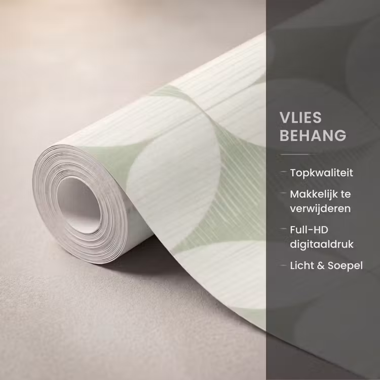 Behang - Saliegroen - Geometrisch - Retro - Mid-Century - Patroon — 3