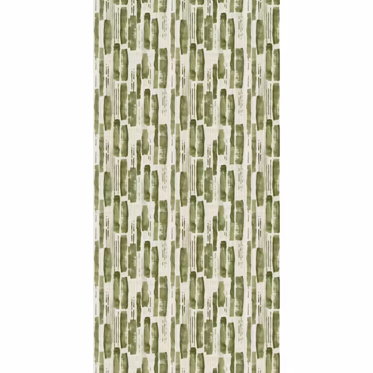 Behang - Groen - Abstract - Penseelstreken - Linnen - Patroon — 2