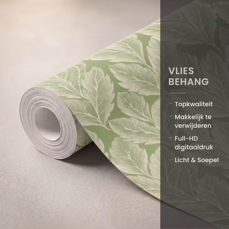 Behang - Groen - Botanisch - Bladeren - Vintage - Patroon — 3
