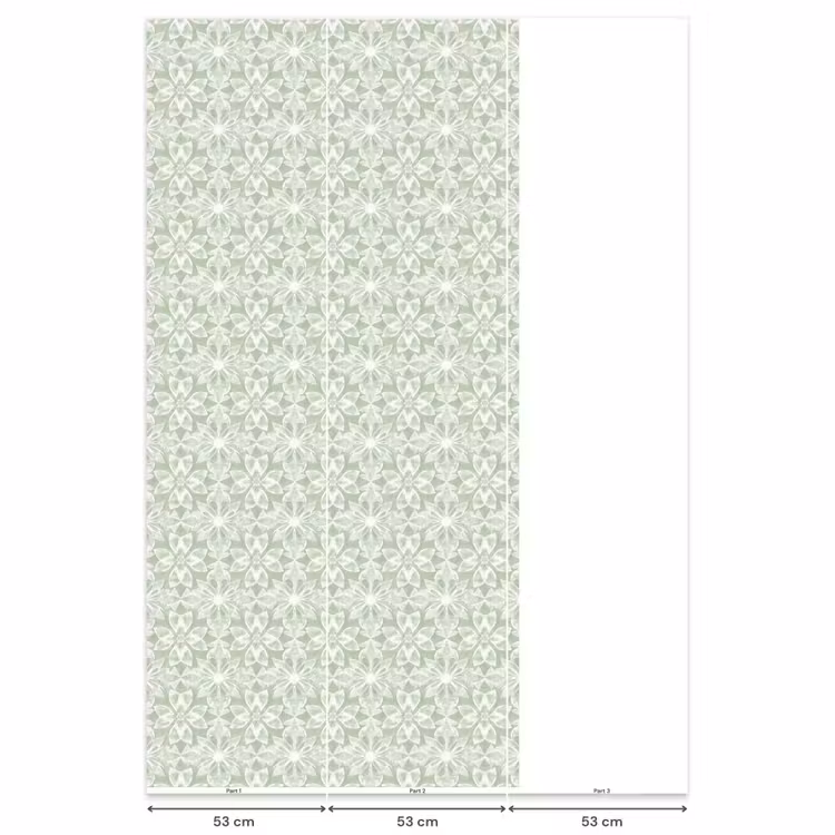 Behang - Saliegroen - Symmetrisch - Mandala - Ornament - Patroon — 6