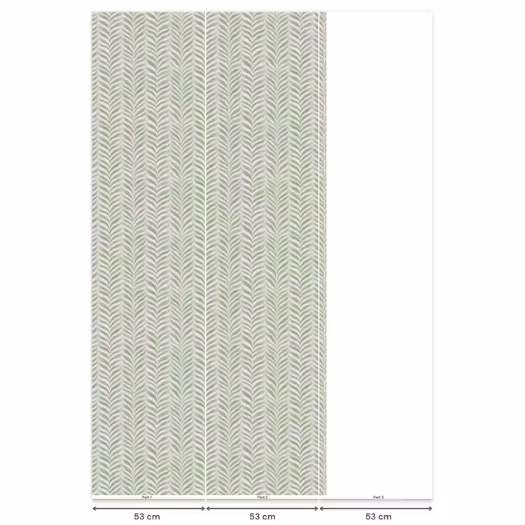 Behang - Saliegroen - Visgraat - Organisch - Penseelstreken - Patroon — 6