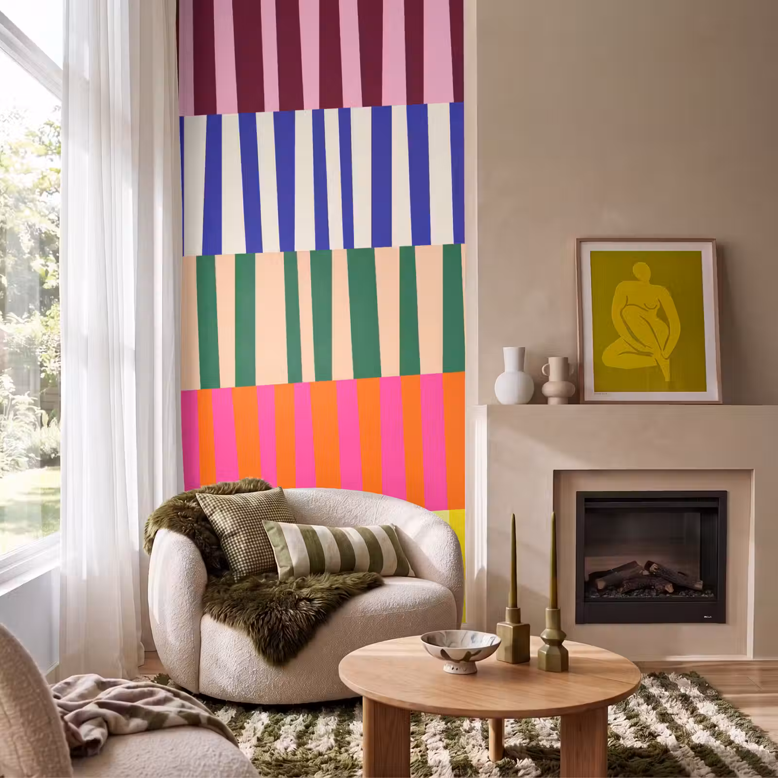 Behang - Patroon - Strepen - Abstract - Modern - Kleurrijk — 1