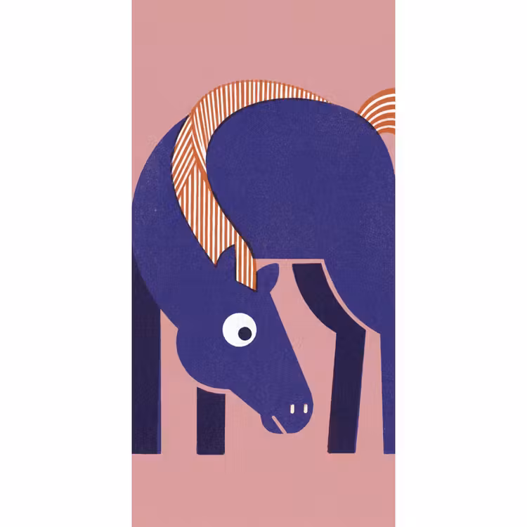 Behang - Paard - Abstract - Dieren - Modern - Blauw — 2