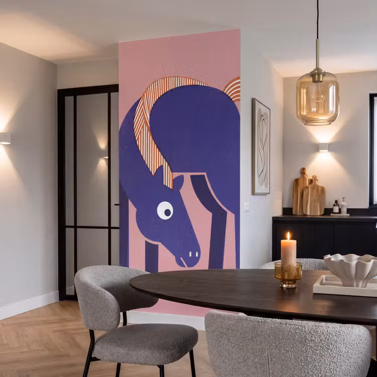 Behang - Paard - Abstract - Dieren - Modern - Blauw — 5