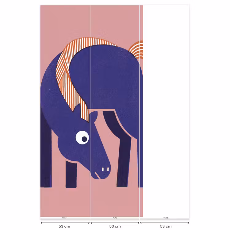 Behang - Paard - Abstract - Dieren - Modern - Blauw — 6