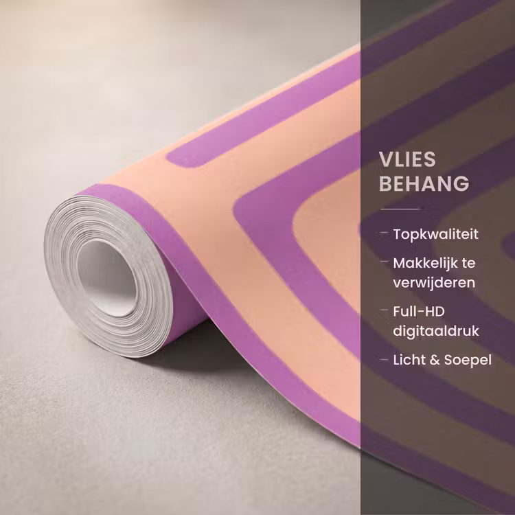 Behang - Patroon - Lijnen - Abstract - Modern - Paars — 3