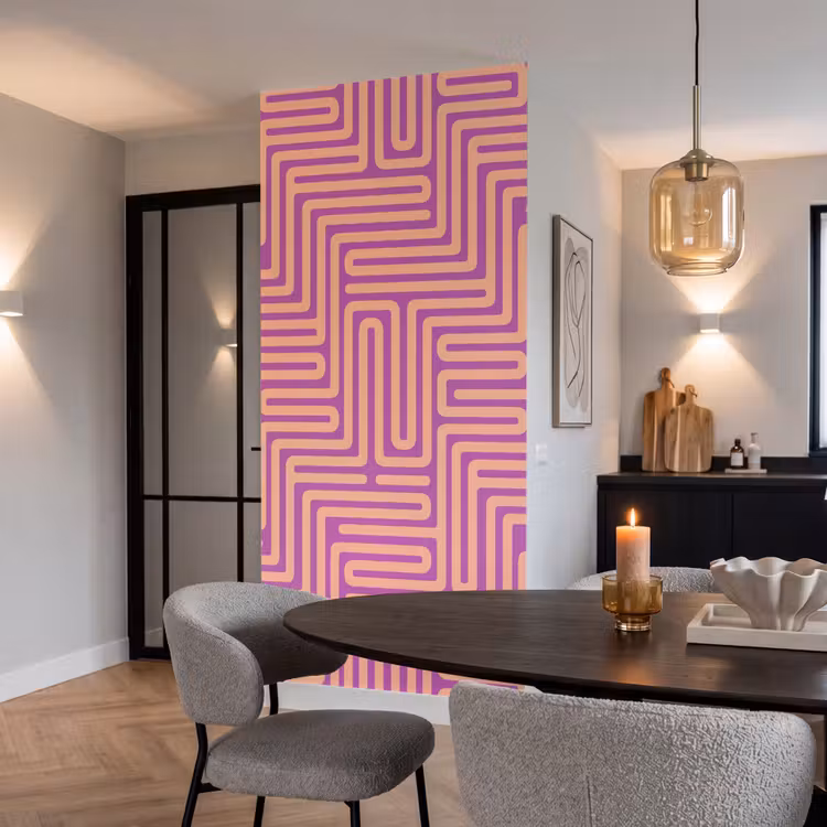 Behang - Patroon - Lijnen - Abstract - Modern - Paars — 5
