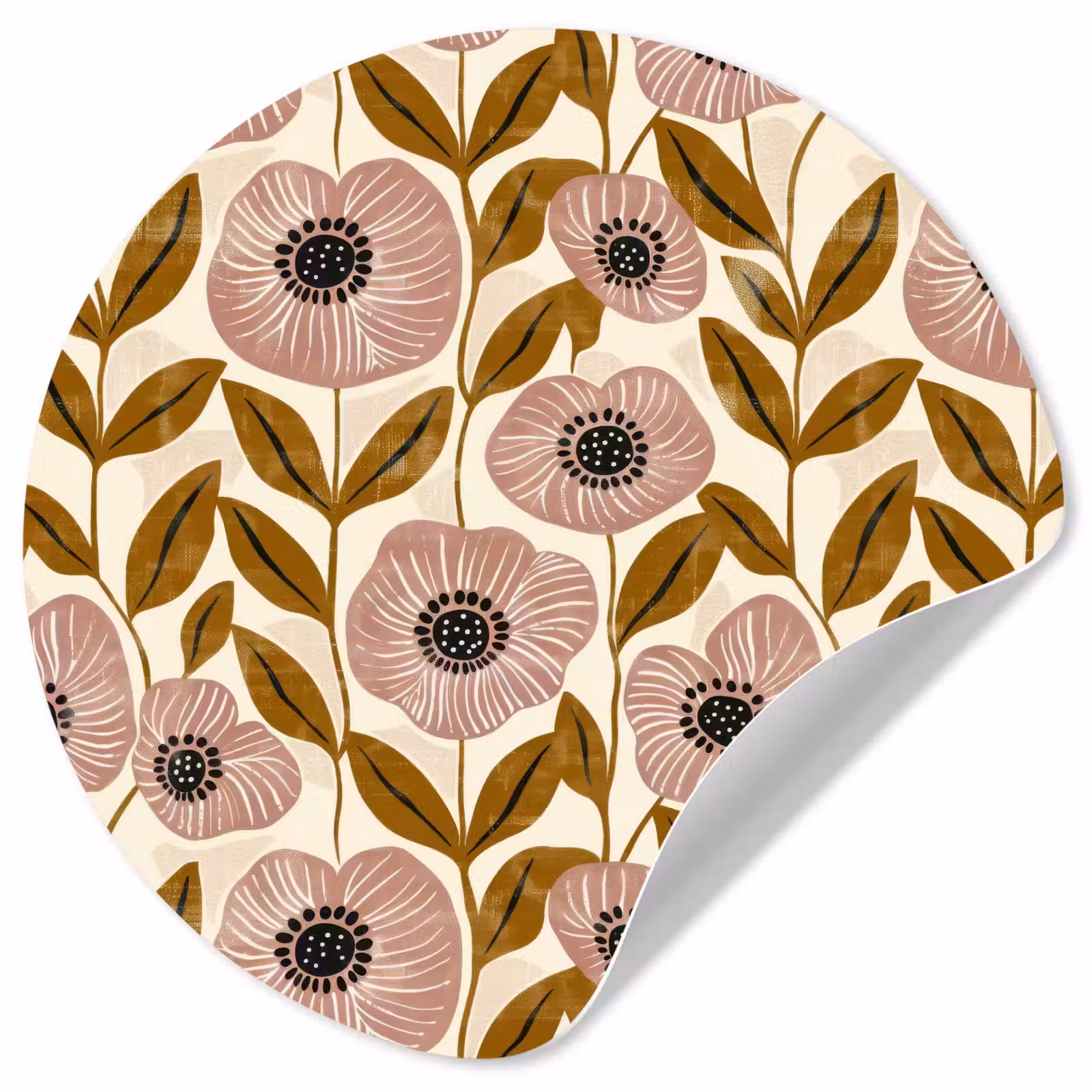 Behangcirkel - Dustyroze - Bloemen - Grafisch - Patroon — 1