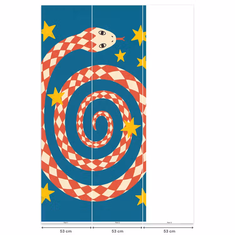 Behang - Slang - Spiraal - Dieren - Illustratie - Rood — 6