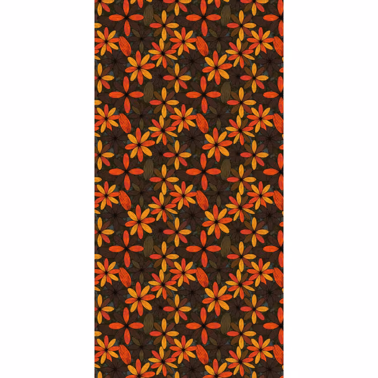 Behang - Oranje - Retro - Bloemen - Herfst — 2