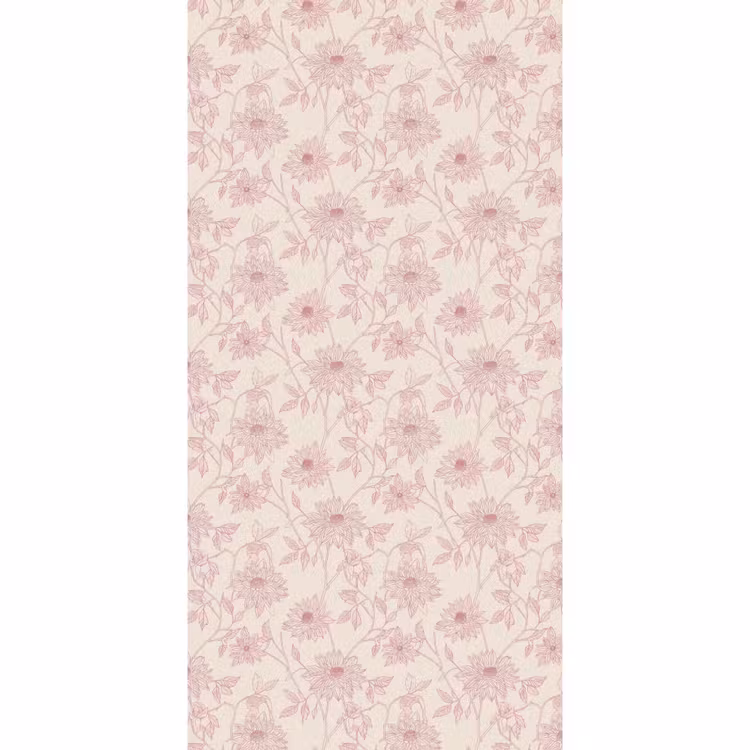 Behang - Oudroze - Dahlia's - Lijntekening - Patroon — 2