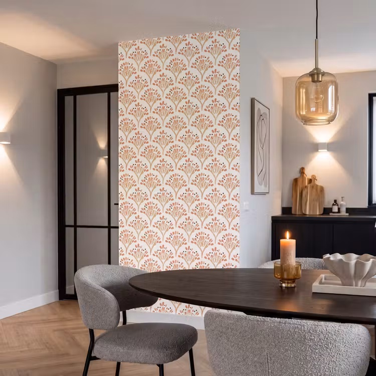 Behang - Terracotta - Waaiers - Schilderachtig - Patroon — 5