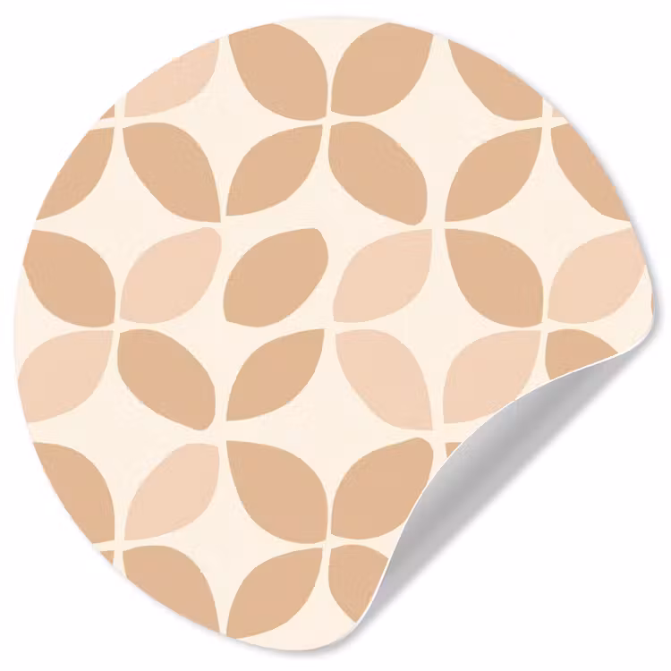 Behangcirkel - Beige - Bladeren - Minimalistisch - Patroon — 1